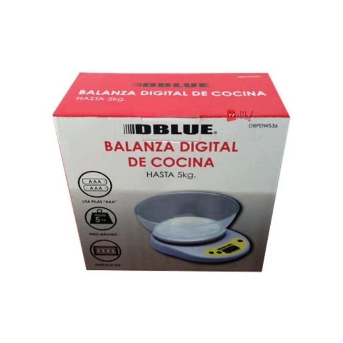 DBLUE - Pesa Digital Cocina Con Recipiente Capacidad 5kg - Ps