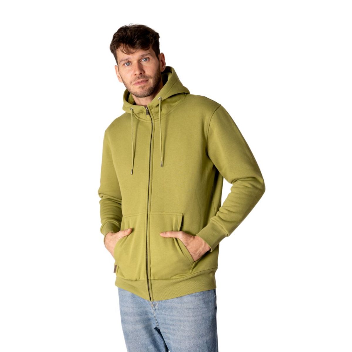 LENGA - Polerón Hombre Con Gorro Y Cierre metal Algodón Orgánico Pehoe Lenga