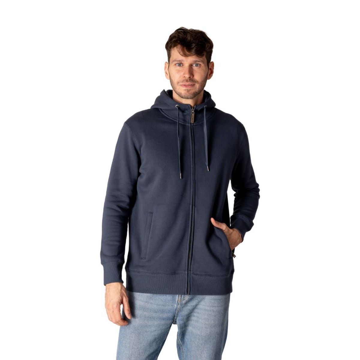 LENGA - Polerón Hombre Con Gorro Y Cierre metal Algodón Orgánico Pehoe Lenga