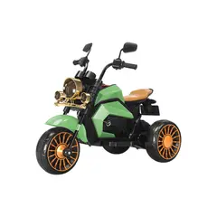 BABYLUNA - Moto con Batería Recargable Clásica con Luces y Música Verde