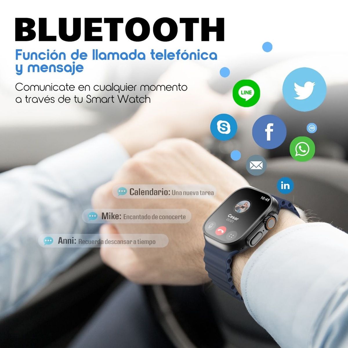 KBOD - Smart Watch Reloj Inteligente Bluetooth Kbod X90 Ultra Ip67 Negro