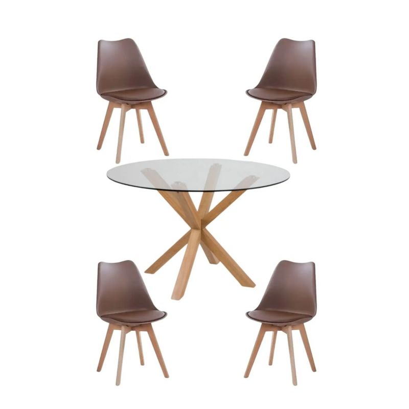 GENERICO - Comedor Cross 100cm - Café  4 puestos