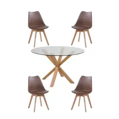 GENERICO - Comedor Cross 100cm - Café 4 puestos