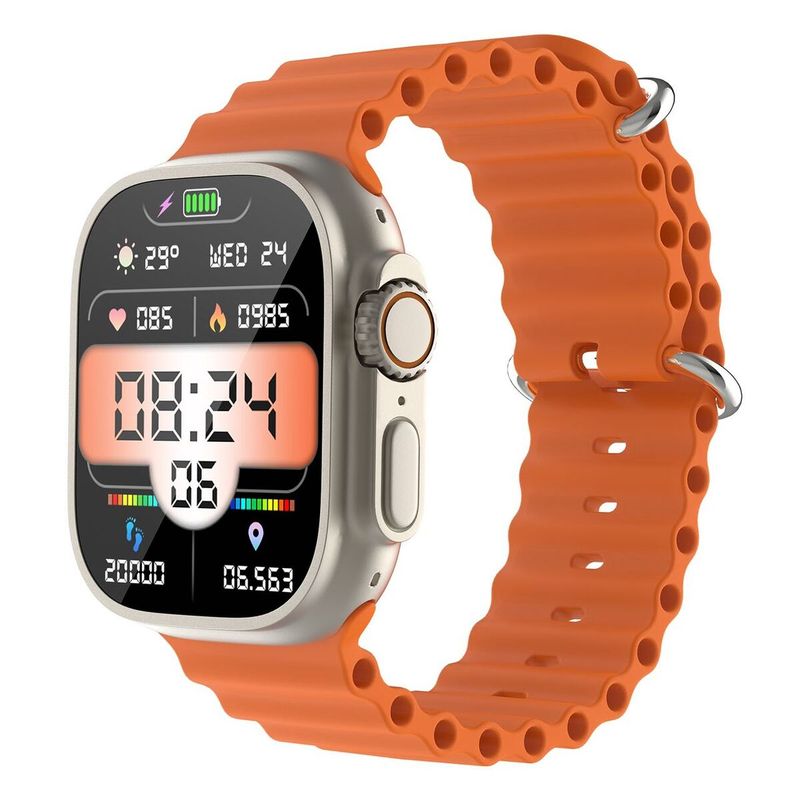 KBOD - Smart Watch Reloj Inteligente Bluetooth Kbod X90 Ultra Dorado Naranja