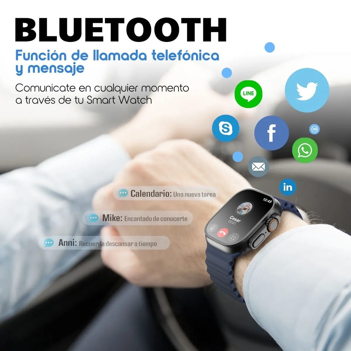 KBOD - Smart Watch Reloj Inteligente Bluetooth Kbod X90 Ultra Dorado Naranja