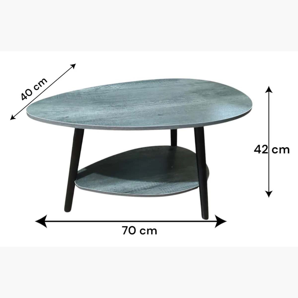 MDF - mesa de centro ovalada gris