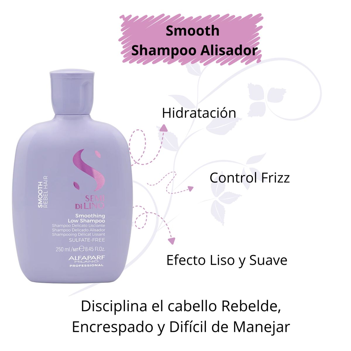 ALFAPARF MILANO - Shampoo Semi Di lino Smooth Rebel 250ml Alfaparf  Anti Encrespamiento