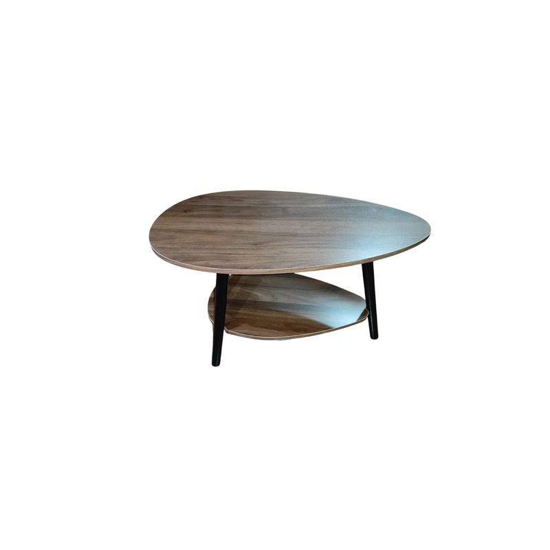 MDF - mesa de centro ovalada marrón oscuro