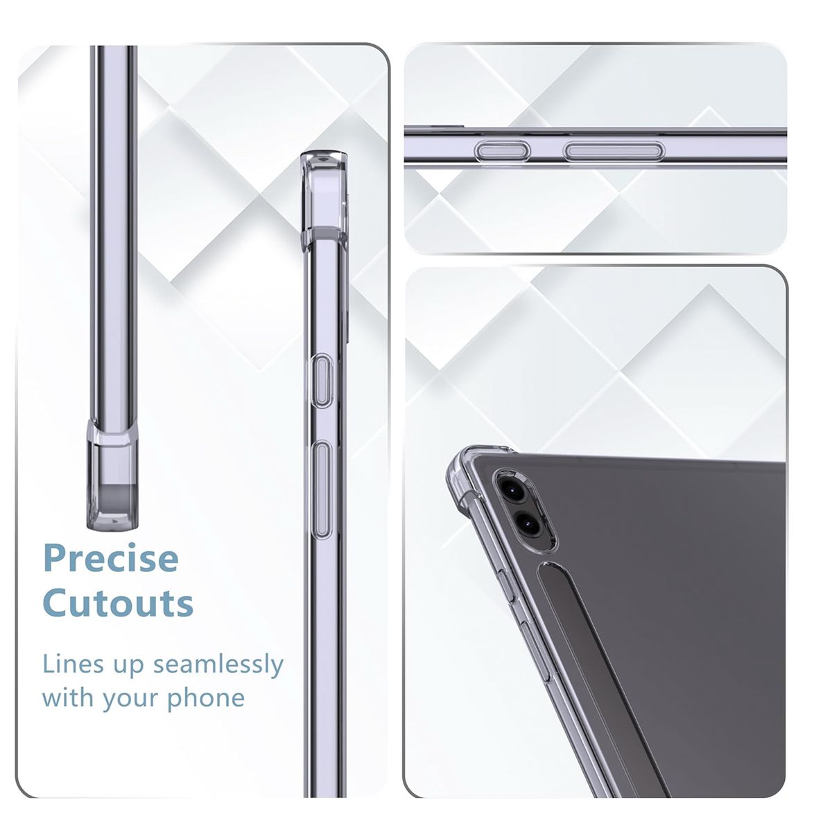 JOIGO - Carcasa Transparente Reforzada Para Samsung Tab S9 Fe+ 12.4