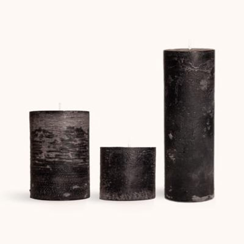 GENERICO - Velas Negras Artesanales - Hechas a Mano  7x20cm
