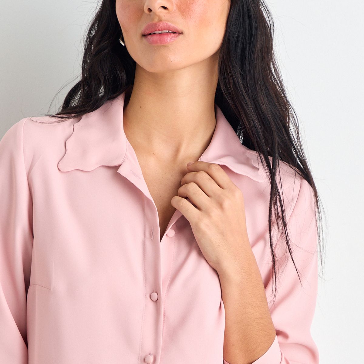 IO - Blusas Manga Larga Mujer Rosa Io