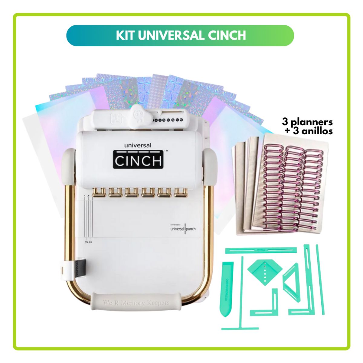 AMERICAN CRAFTS - Encuadernadora UNIVERSAL CINCH + INSUMOS 09