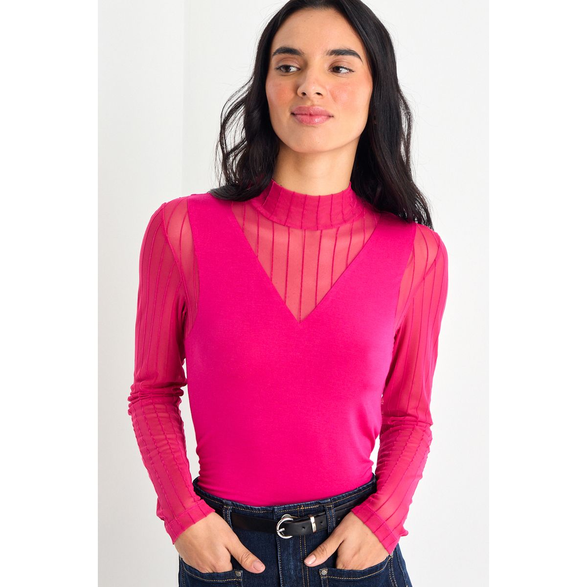 IO - Polera Manga Larga Mujer Fucsia Io