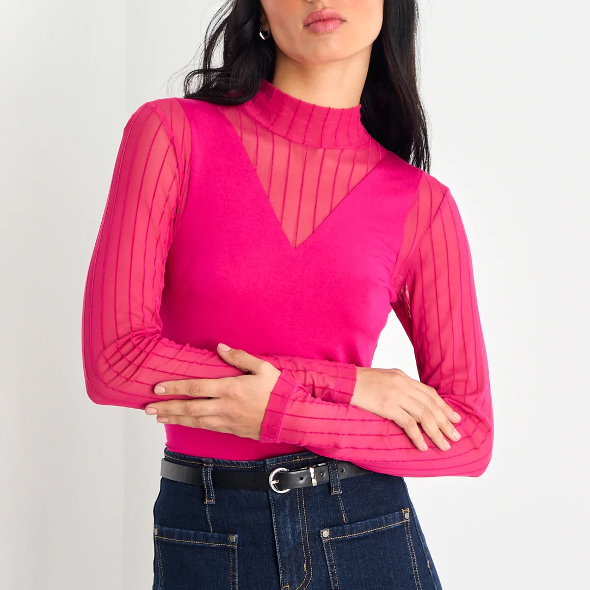 IO - Polera Manga Larga Mujer Fucsia Io