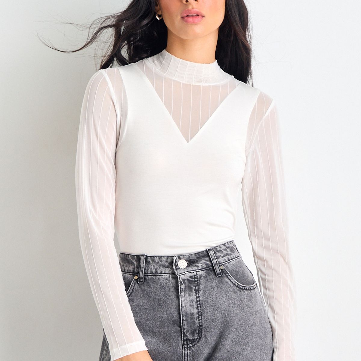 IO - Polera Manga Larga Mujer Crudo Io