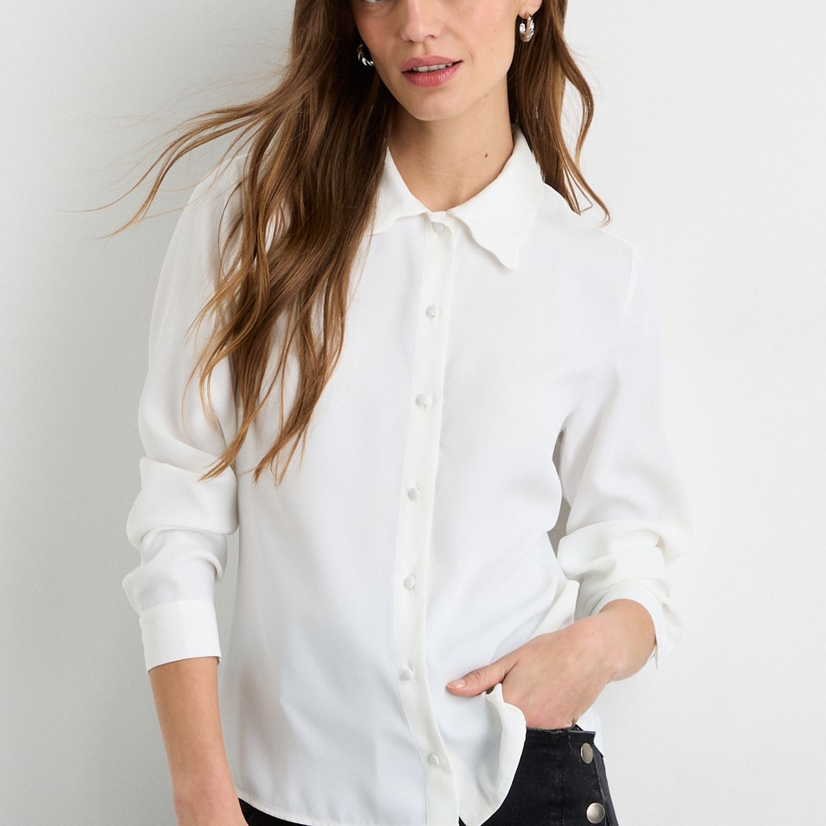 IO - Blusas Manga Larga Mujer Crudo Io