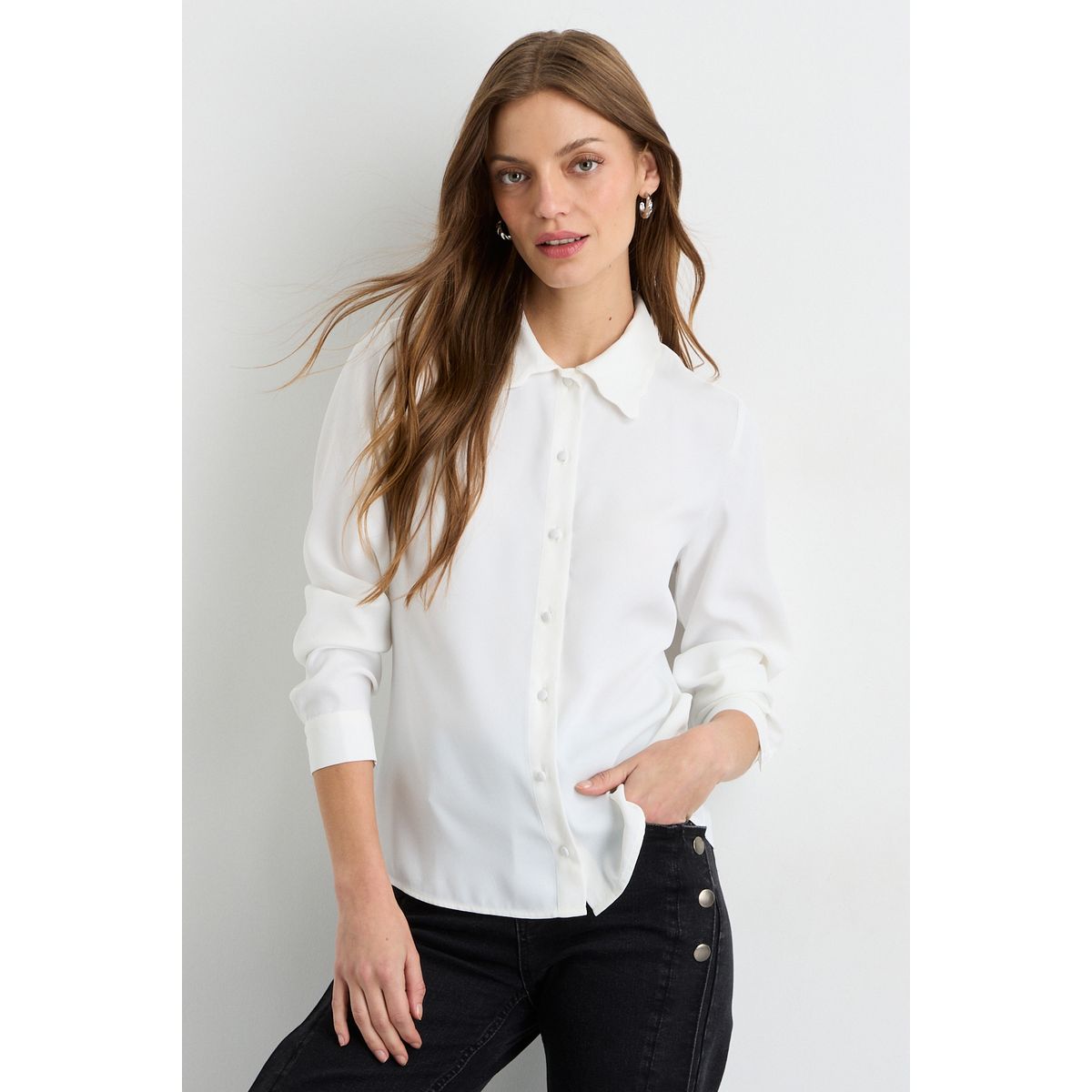 IO - Blusas Manga Larga Mujer Crudo Io