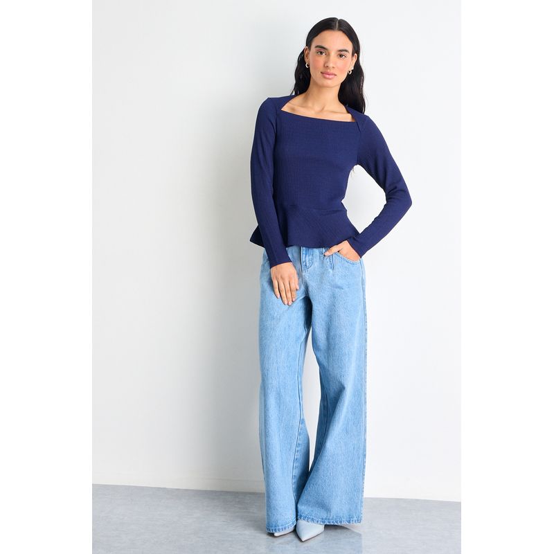 IO - Polera Manga Larga Mujer Azul Io