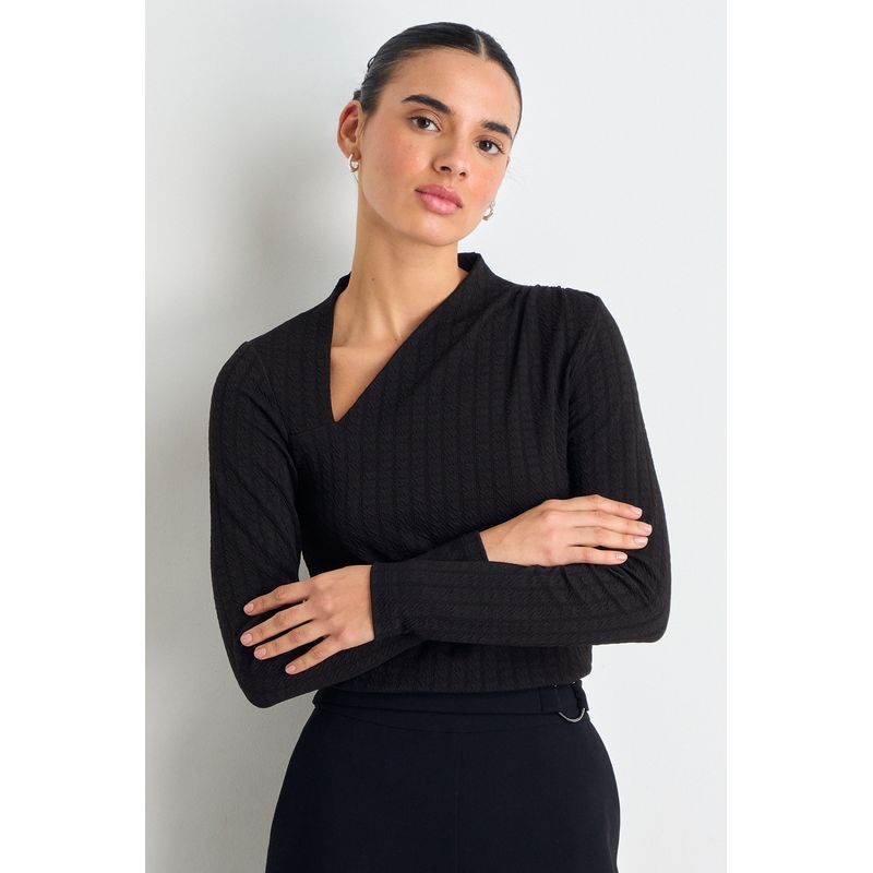 IO - Polera Manga Larga Mujer Negro Io