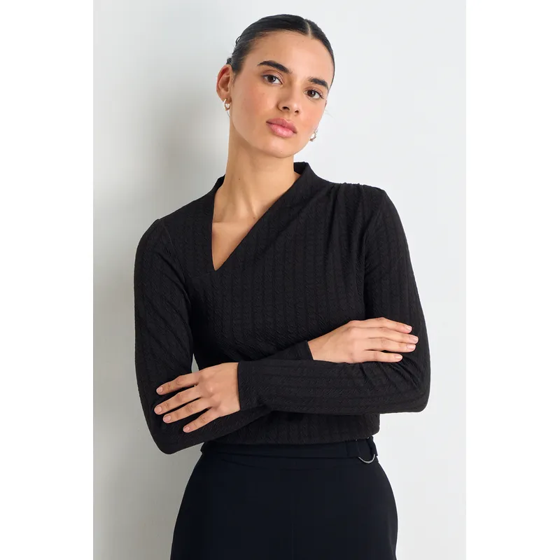 IO - Polera Manga Larga Mujer Negro Io