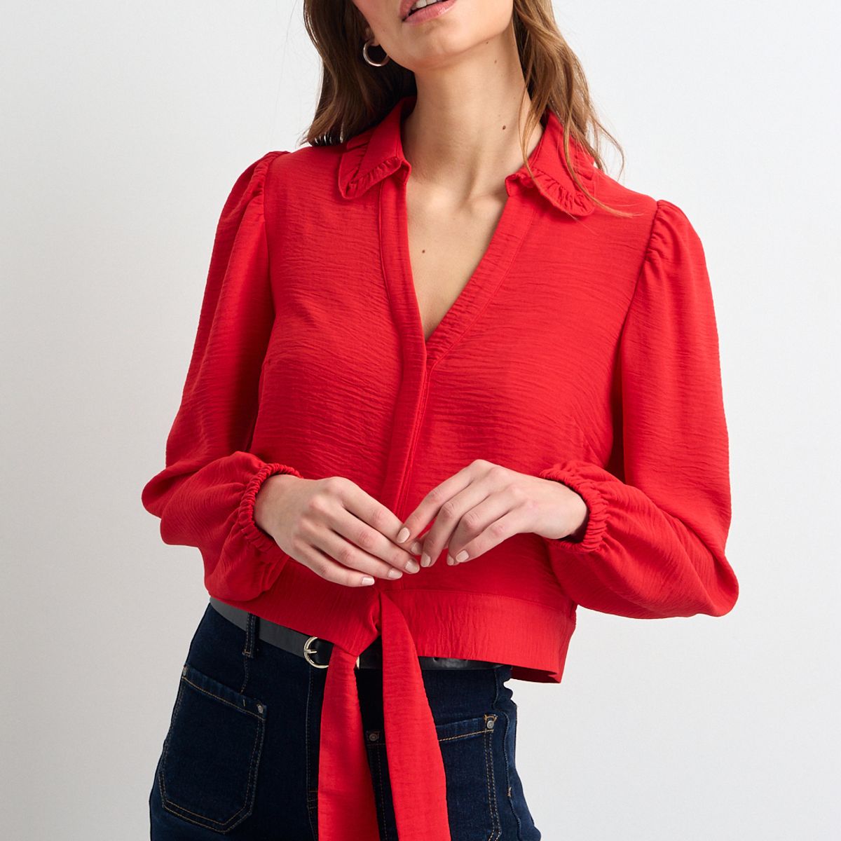 IO - Blusas Manga Larga Mujer Rojo Io