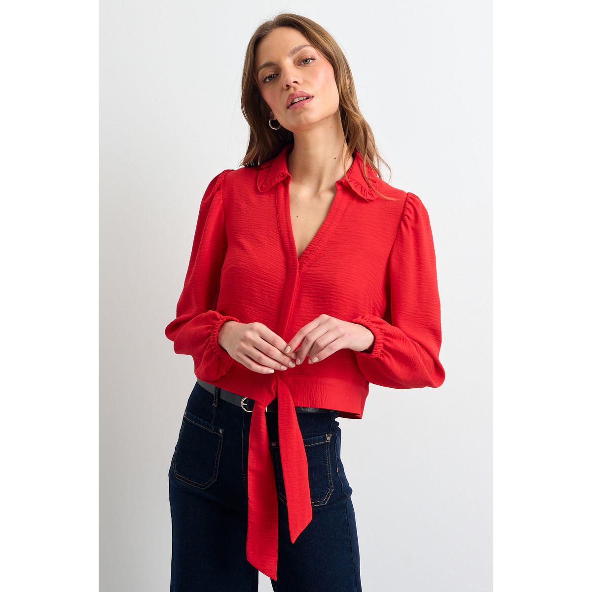 IO - Blusas Manga Larga Mujer Rojo Io