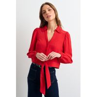 Blusas Manga Larga Mujer Rojo