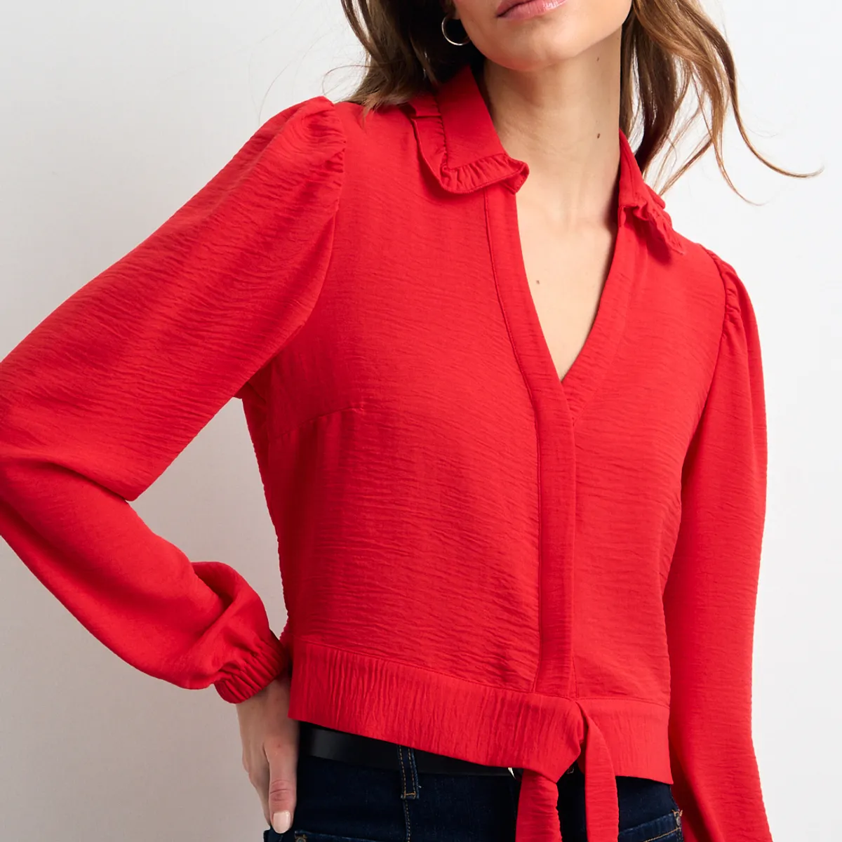 IO - Blusas Manga Larga Mujer Rojo Io