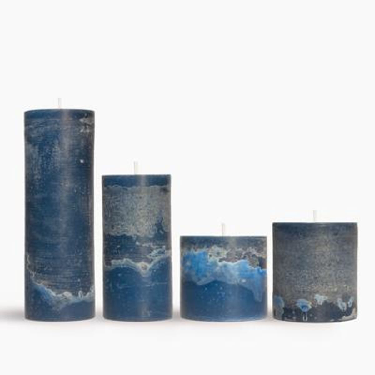 GENERICO - Velas Azules Artesanales - Hechas a Mano 10x6cm