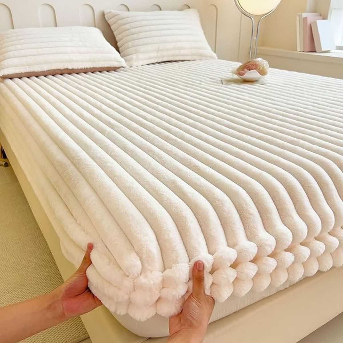 GENERICO - Sabanas De Invierno Bajera Elasticada Termica Suave Sherpa