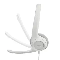 LOGITECH - Audifonos con Micrófono H390, Micrófono c/ Supresión de Ruido, Blanco