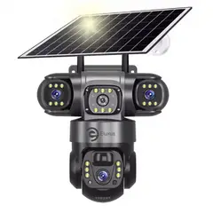 GENERICO - Cámara De Seguridad Solar Eluxus Wifi 360° Full Hd App Exterior 10x Negro