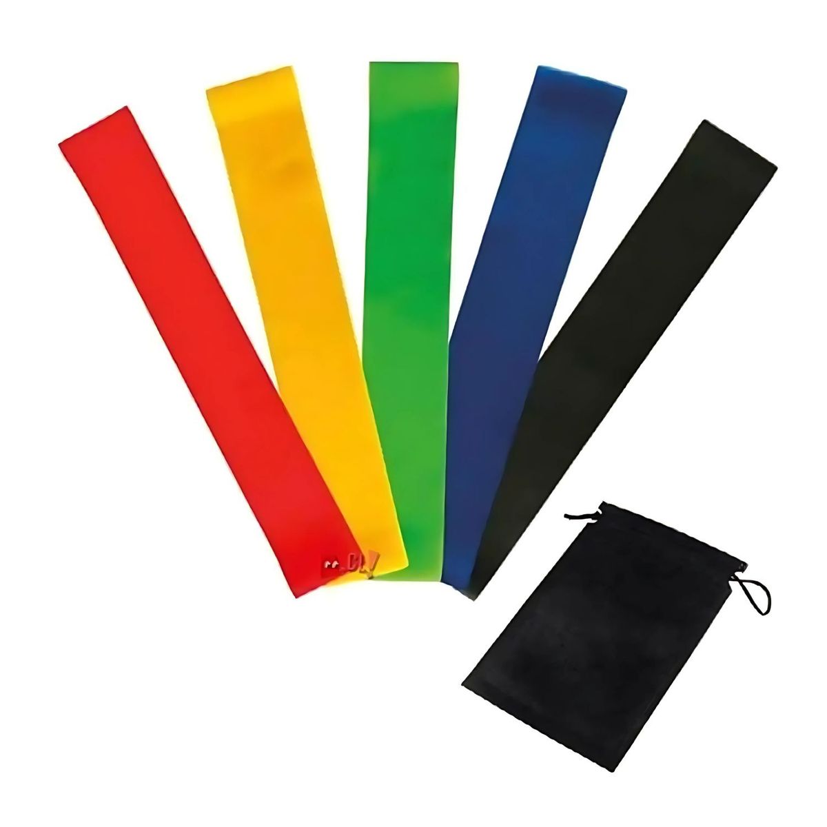 PUNTO STORE - Pack 5 Bandas Elásticas Con Bolsito Para Entrenamiento - Ps