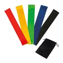 PUNTO STORE - Pack 5 Bandas Elásticas Con Bolsito Para Entrenamiento - Ps