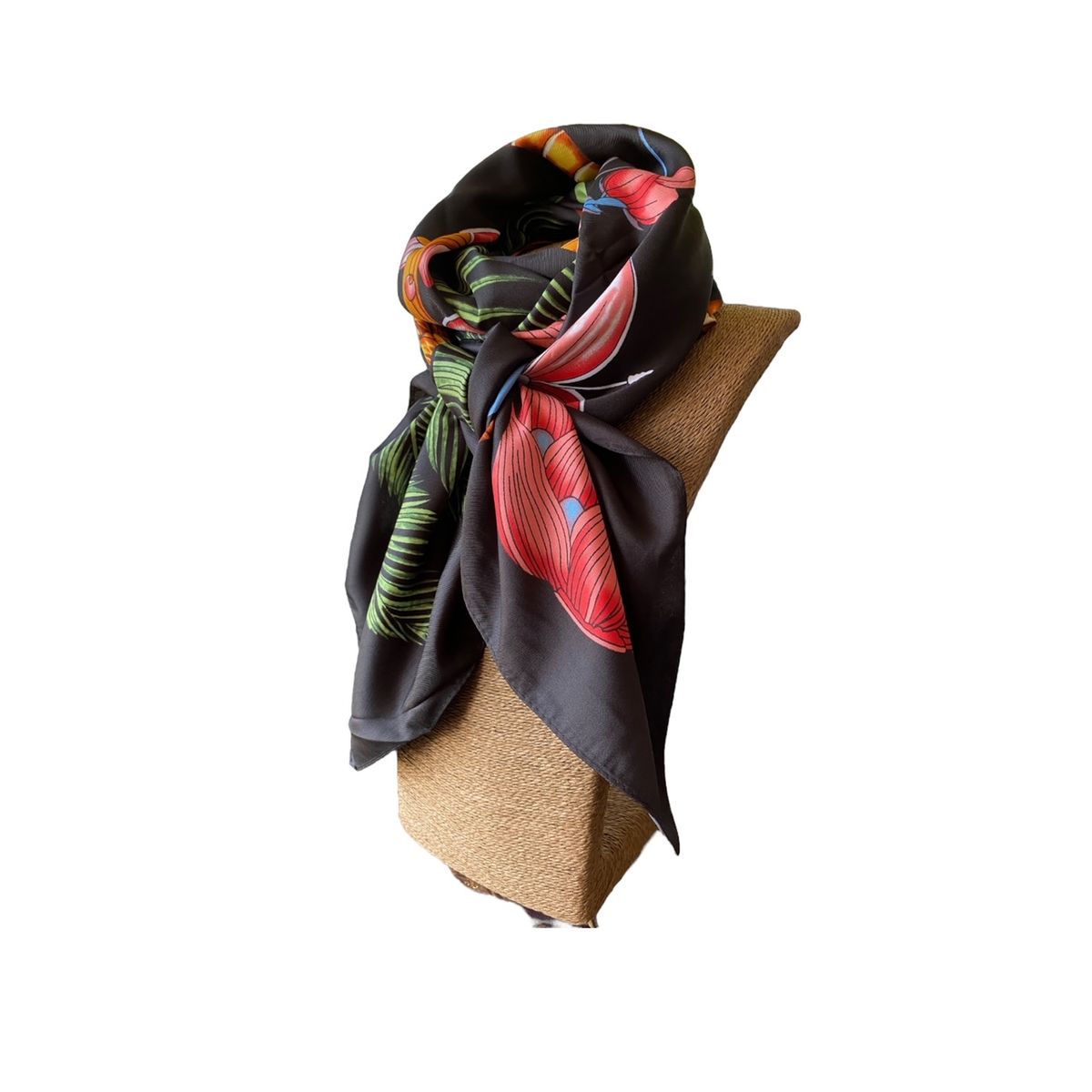 MAXO - Pañuelo largo de Seda de Sarga Mujer 130X130 PANCHA