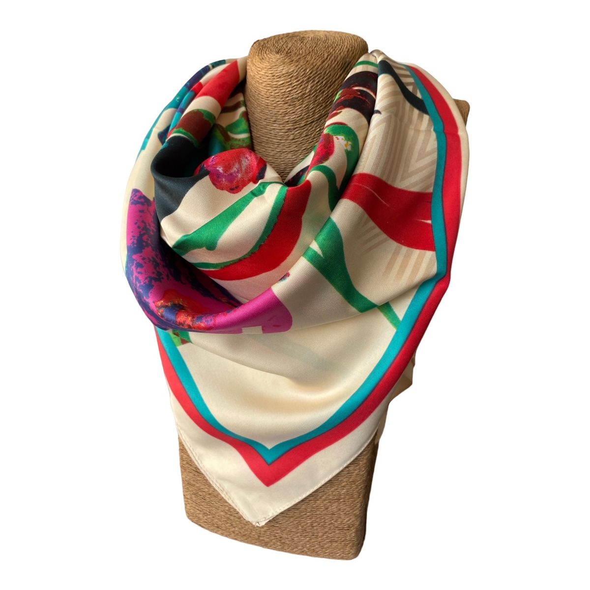 MAXO - Pañuelo de Seda de Sarga Mujer 130X130 CAROLA