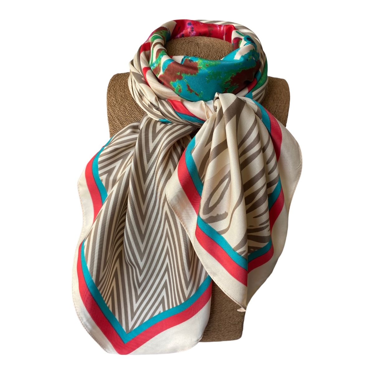 MAXO - Pañuelo de Seda de Sarga Mujer 130X130 CAROLA