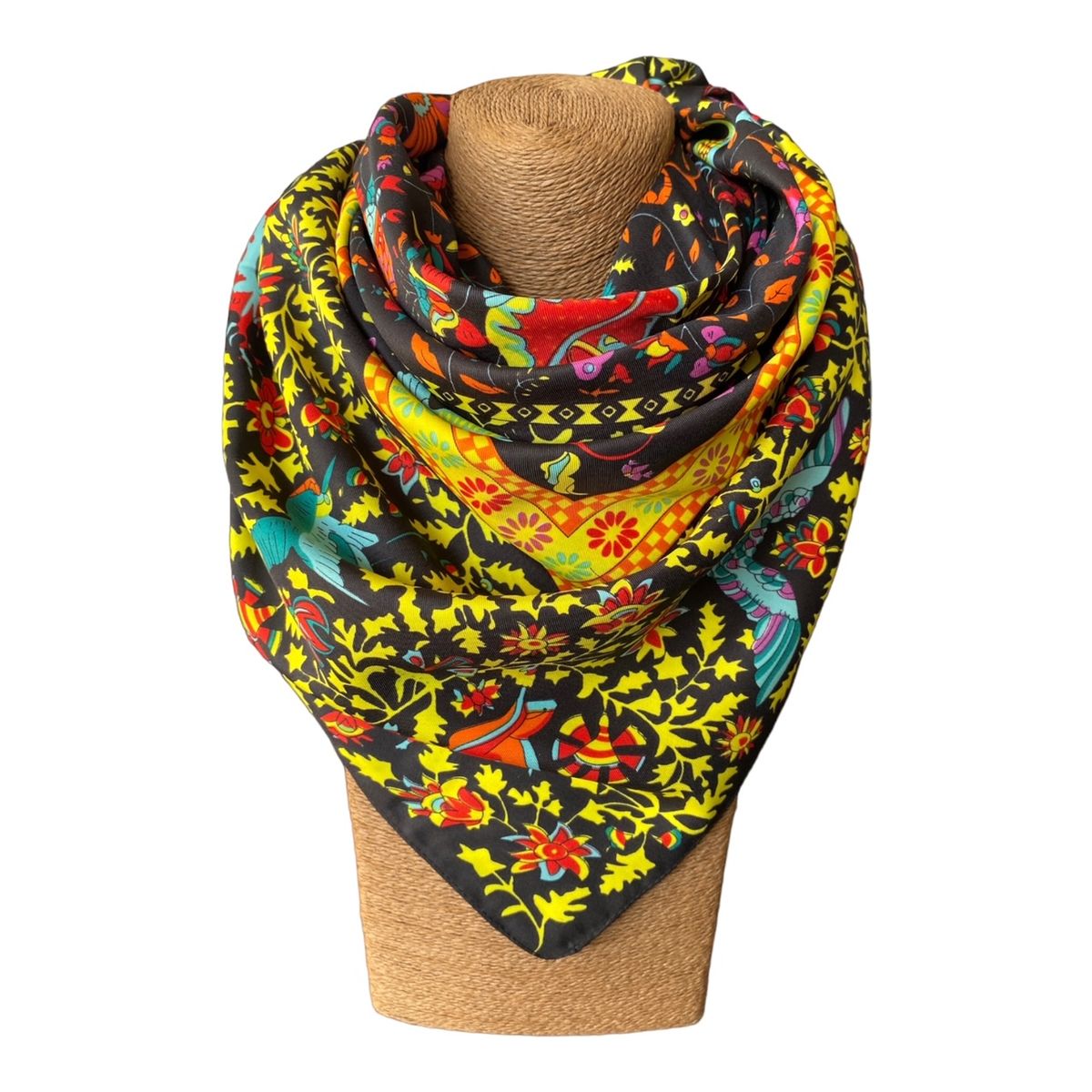 MAXO - Pañuelo de Seda de Sarga Mujer 130X130 CONSUELO