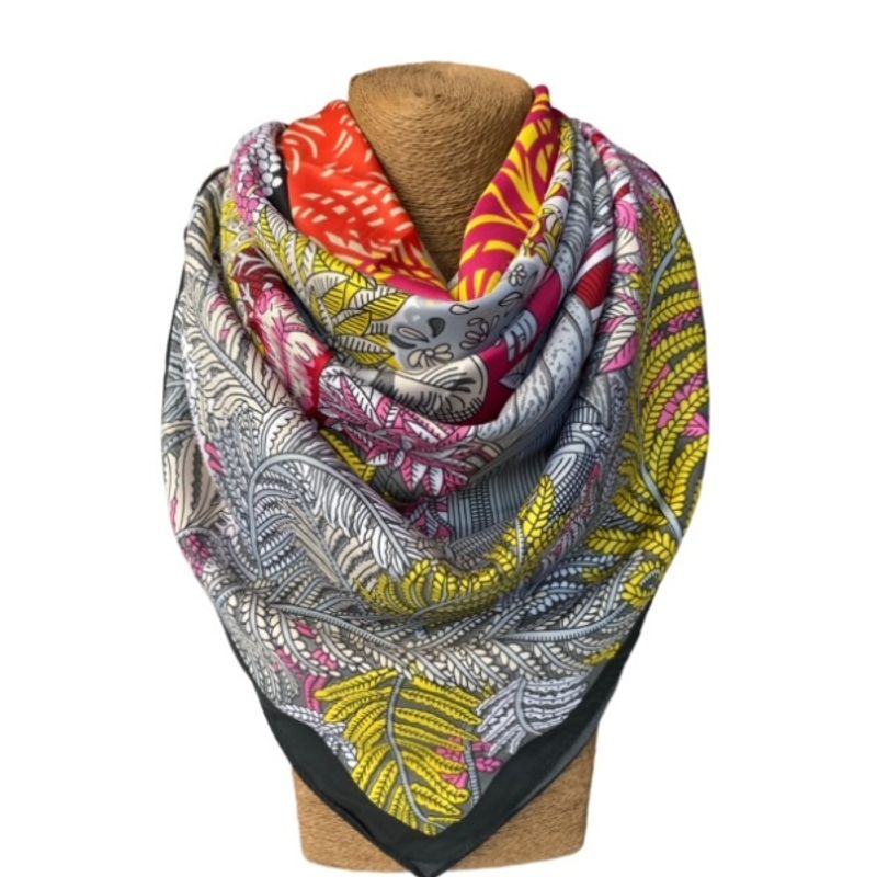 MAXO - Pañuelo de Seda de Sarga Mujer 130X130 CONY