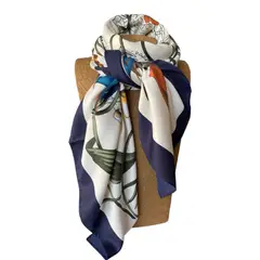 MAXO - Pañuelo de Seda de Sarga Mujer 130X130 GIO