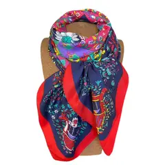 MAXO - Pañuelo de Seda de Sarga Mujer 130X130 MANDI