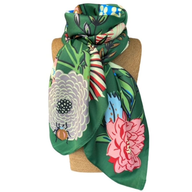 MAXO - Pañuelo de Seda de Sarga Mujer 130X130 SCARLETTE