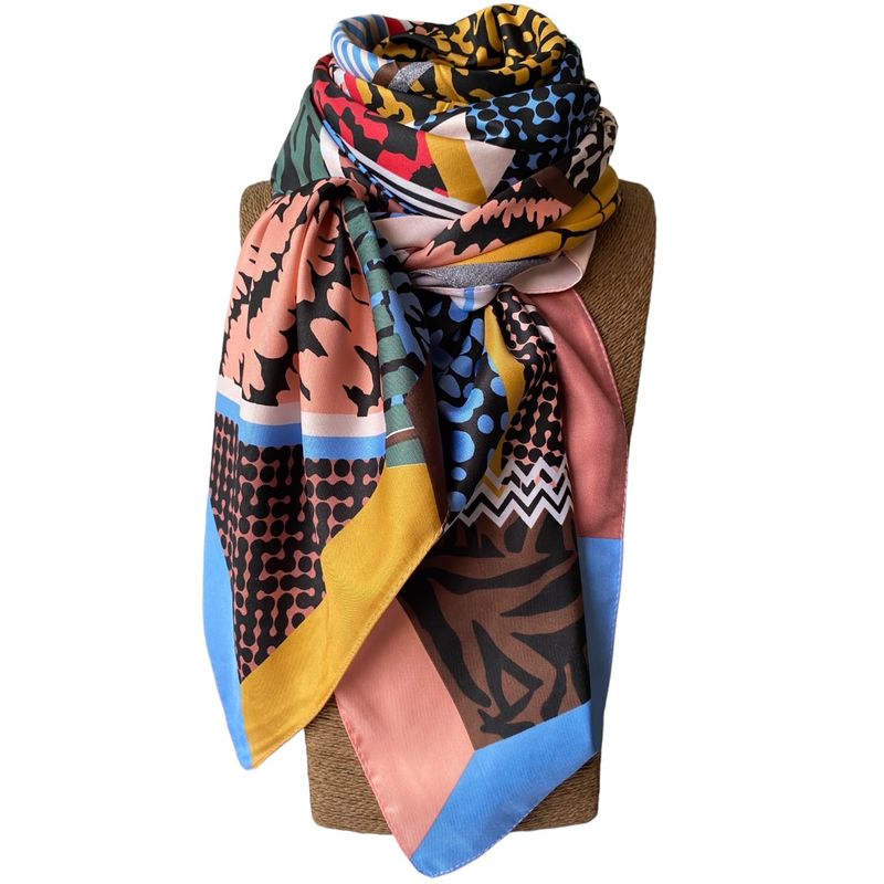 MAXO - Pañuelo de Seda de Sarga Mujer 130X130 SOFÍA