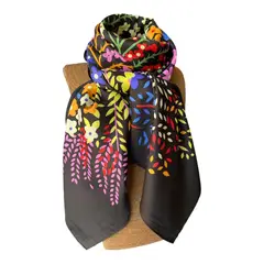 MAXO - Pañuelo largo de Seda de Sarga Mujer 130X130 VALENTINA