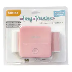 ADETEC - Mini Impresora Térmica Portátil Bluetooth + 2 Rollos