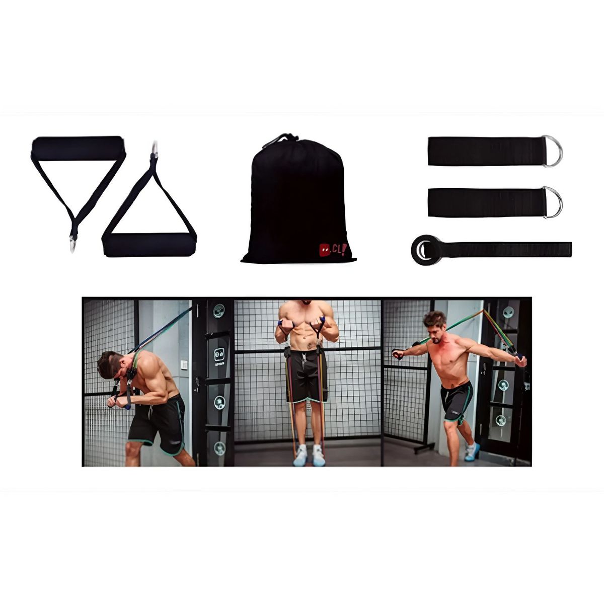 PUNTO STORE - Pack De 5 Bandas Elásticas Para Entrenamiento Con Bolso - Ps