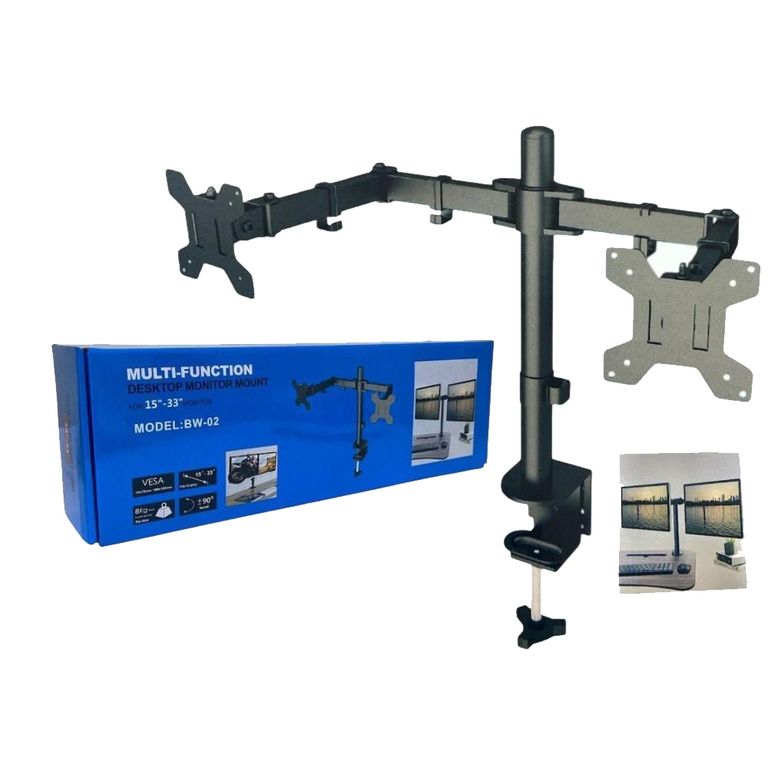 GENERICO Soporte Para 2 Monitores 15-33 Pulgadas Ajustable Escritorio
