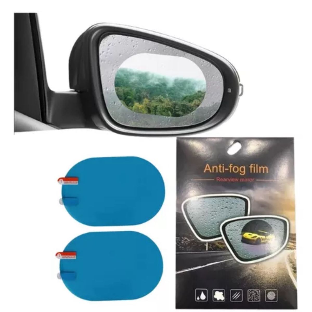 GENERICO - Kit 2 Films Anti-lluvia/niebla Para Espejo Retrovisor
