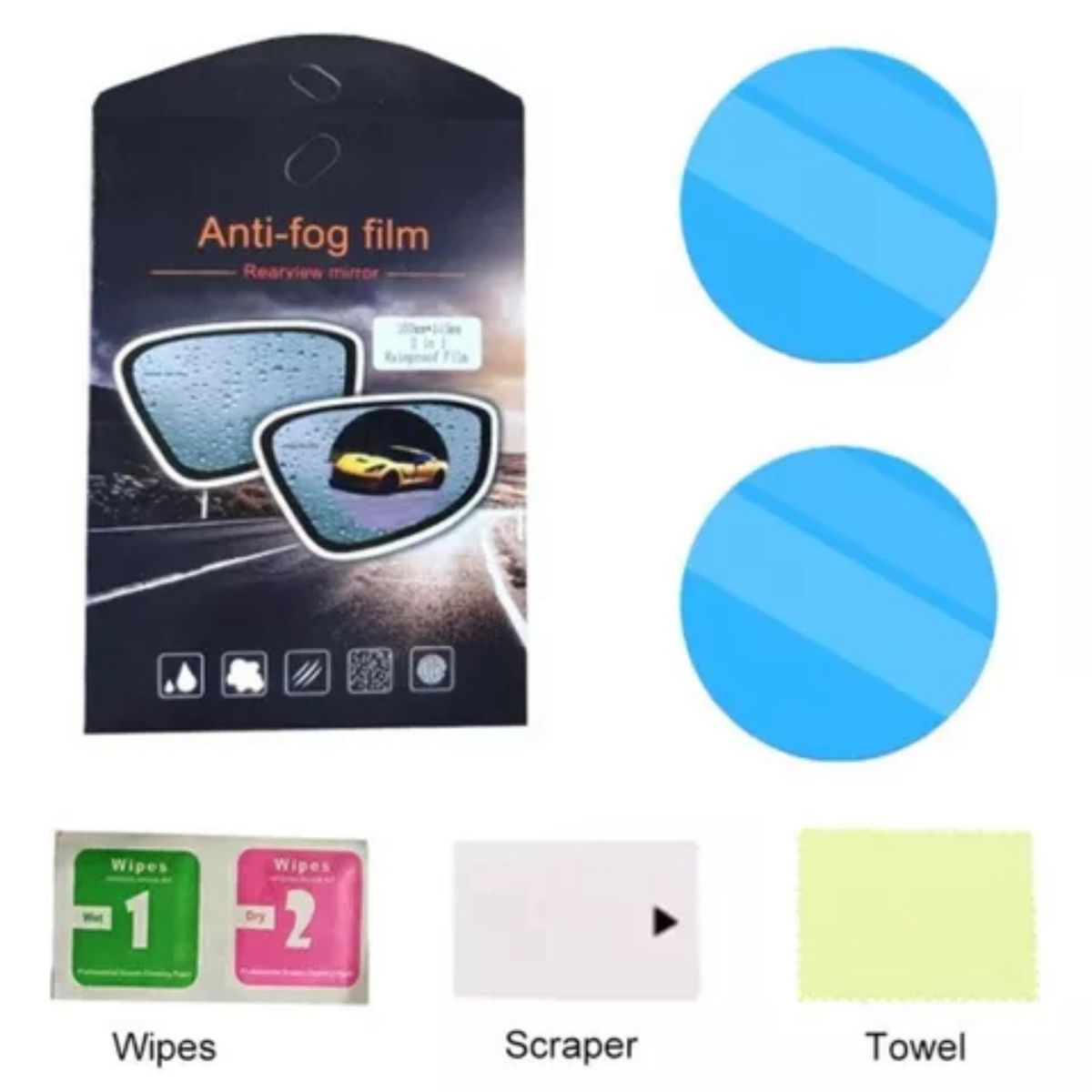 GENERICO - Kit 2 Films Anti-lluvia/niebla Para Espejo Retrovisor