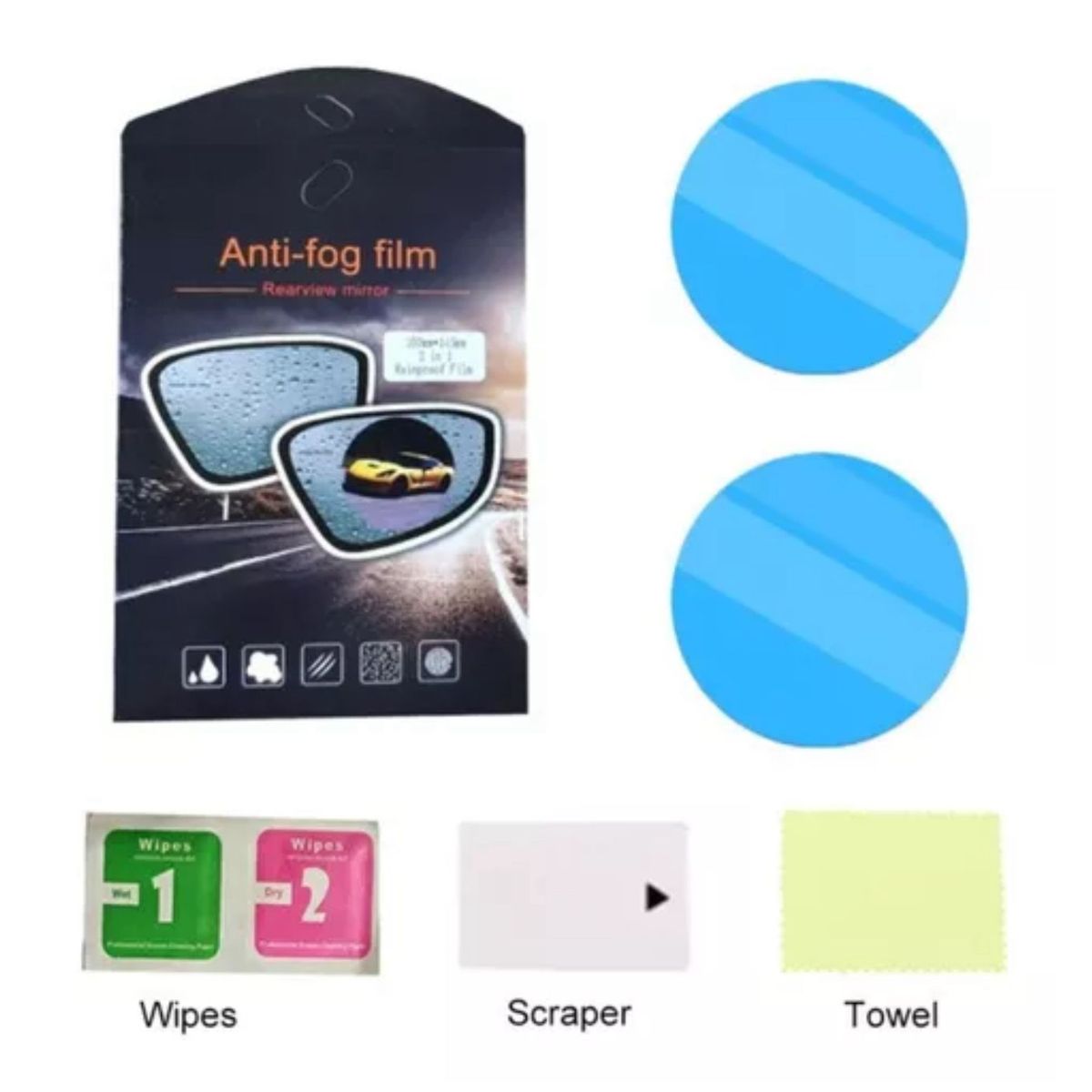 GENERICO - Kit 2 Films Anti-lluvia/niebla Para Espejo Retrovisor